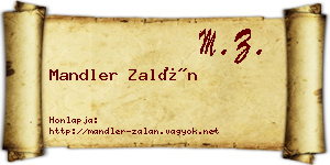 Mandler Zalán névjegykártya